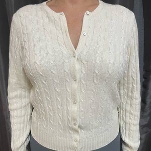 Tommy Hilfiger button down cable knit sweater